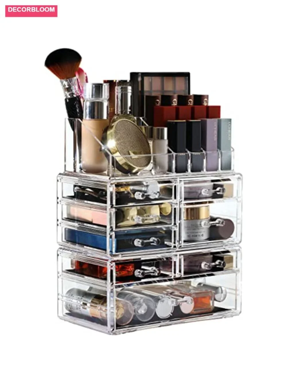 Acrylic 8 Drawer Stackable Makeup Organizer Countertop